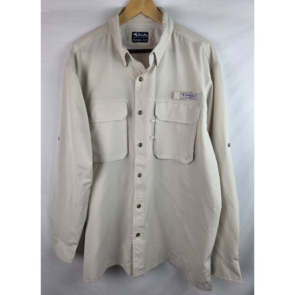 Bimini Bay Outfitters Men's Shirt Size XL Ivory Long Sleeve Vented Top UPF 30 - Picture 1 of 13